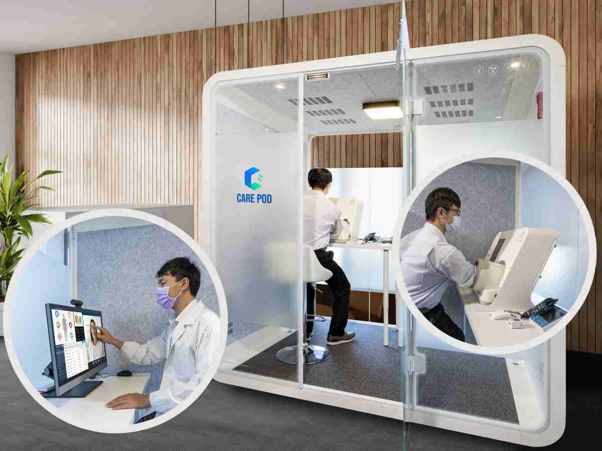 达擎于医疗科技展中展出＂远距诊疗舱＂，，，以因应医疗数字化及社会高龄化趋势下、、复诊及慢性病患等族群对于远距看诊需求逐渐升高所推出的创新整合方案。。多功能合一、、、、高隐私性的远距诊疗舱可根据病患端与医师端的不同需求，，提供弹性化及客制化功能，，节省医生和病患的精力及时间